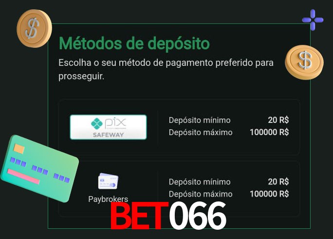 O cassino bet066 oferece uma grande variedade de métodos de pagamento